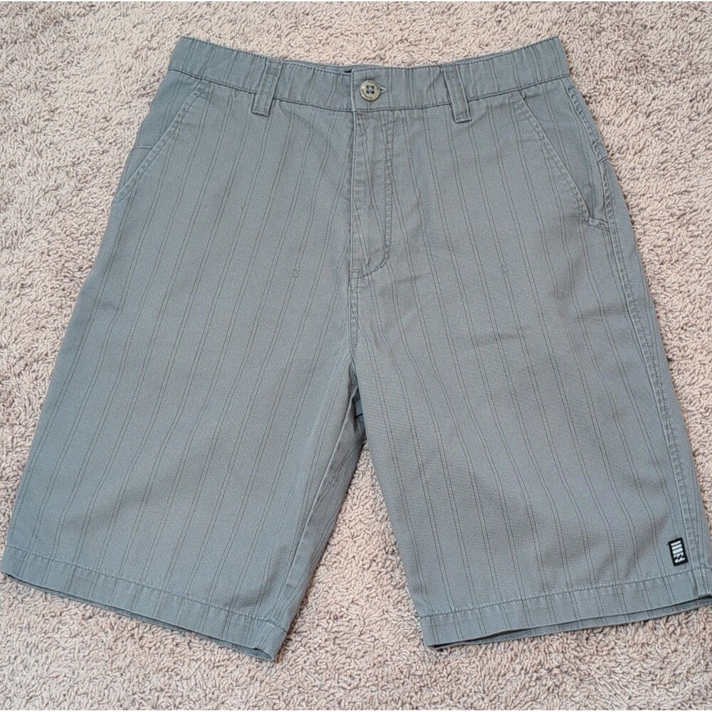 Billabong Chino Shorts Gray Pinstripe Button Pockets Men's Casual 12" Inseam